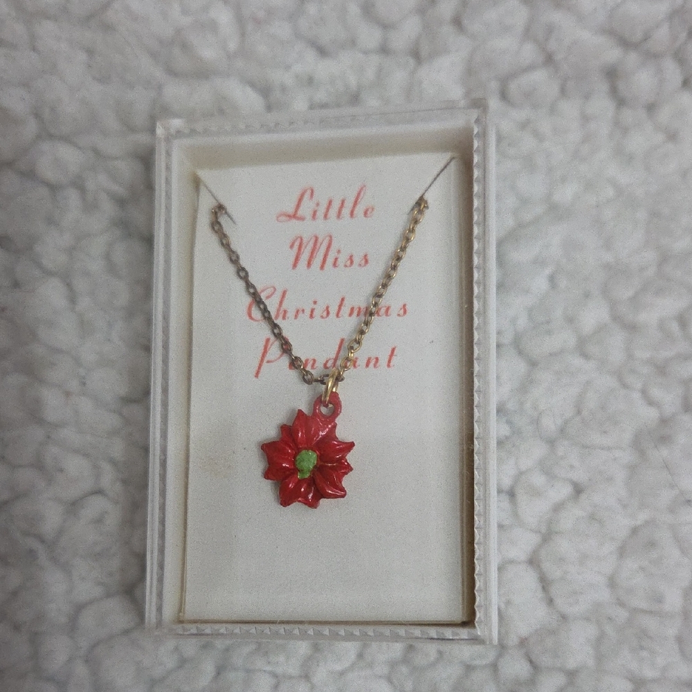 Vintage Little Miss poinsettia Necklace